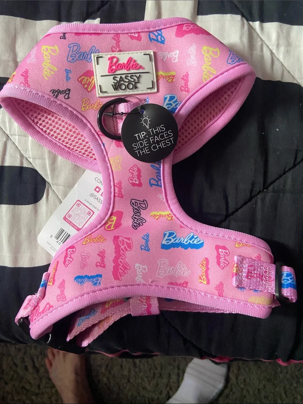 Barbie Pink 'Sassy Woof' Patterned Dog Harness